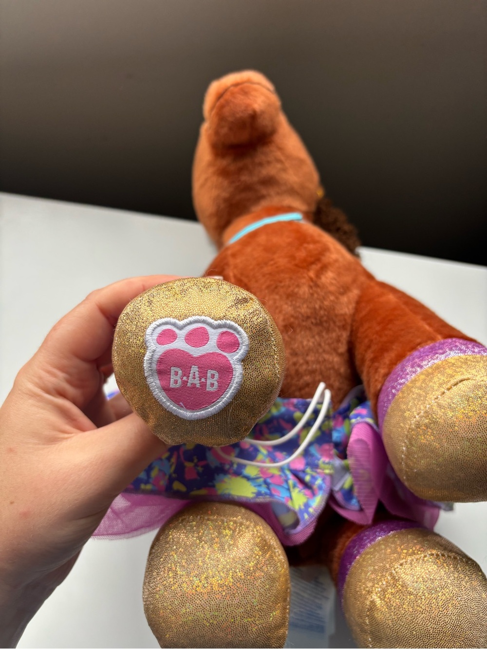 BUILD-A-BEAR unique Afro unicorn plush with tutu brown - Picture 2 of 5